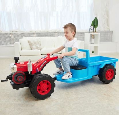 2022 12v elektrische kinderen rijden op de auto met plastic tractor speelgoedbatterij inbegrepen