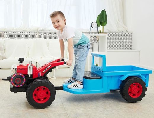 6V accu's elektrische kinderrijden op graafmachine speelgoedwagen met licht en muziek