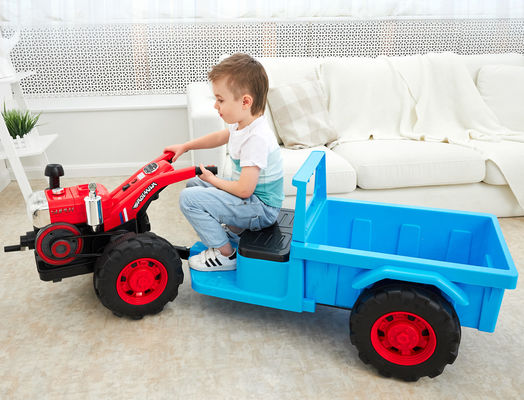 6V accu's elektrische kinderrijden op graafmachine speelgoedwagen met licht en muziek
