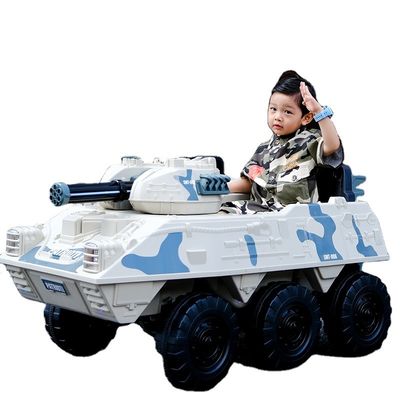 Kinderen elektrische speelgoed tank rijden speelgoed elektrische tank 12V 6X6 wielen PP plastic type