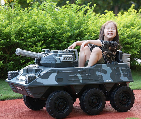 Kinderen elektrische speelgoed tank rijden speelgoed elektrische tank 12V 6X6 wielen PP plastic type