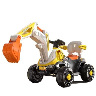 LED-koplampen en dynamische muziek 6v elektrische rit op bouwtruck auto voor kinderen