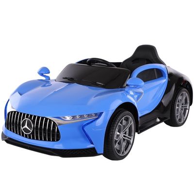 Elektrische rit in de auto voor kinderen batterij aangedreven groot speelgoed in blauwe verf leeftijdsbereik 5-7 jaar