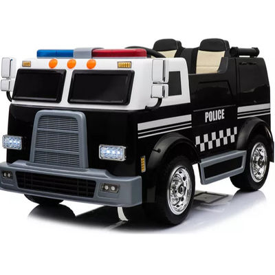 Batterij 12V / 24V Zwart wit Elektrisch Rijden Op Tweezitter Politiewagens Voor Kinderen