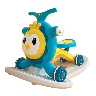 Multifunctionele kinderroze scooter met loopfunctie en schud een paard ontwerp