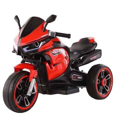 Witte elektrische kindermotorfiets driewieler met kleurrijk licht en 380*2 motor
