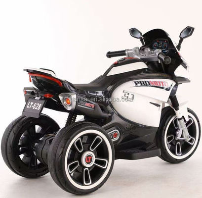 Witte elektrische kindermotorfiets driewieler met kleurrijk licht en 380*2 motor