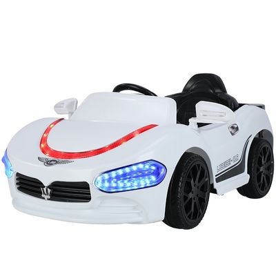 12V elektrische auto met twee zitplaatsen en muziek voor kinderen in wit