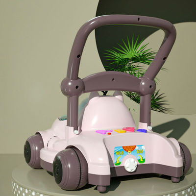 Plastic Kids Ride On Push Car Met Canopy No Motor Custom Design Roze/blauw/wit