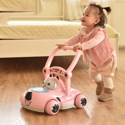 Plastic Kids Ride On Push Car Met Canopy No Motor Custom Design Roze/blauw/wit