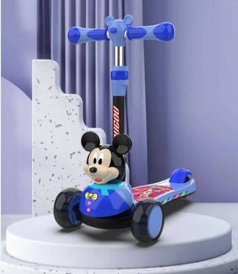 Plastic kinderrit op scooter auto met PU Flash Wheel muziek en vouwfunctie