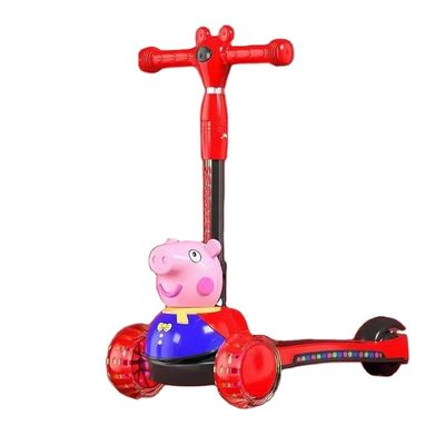 Kids Pedal Skateboard Scooter Auto met vouwfunctie Muziekverlichting en PU Wielen