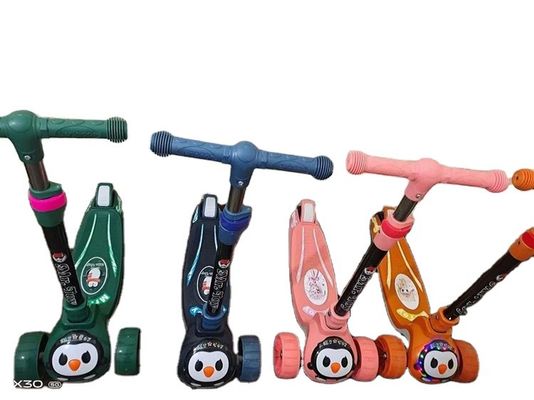 3 PU wiel LED baby kick scooter verkoop voor kinderen functie muziek verlichting één klik vouw
