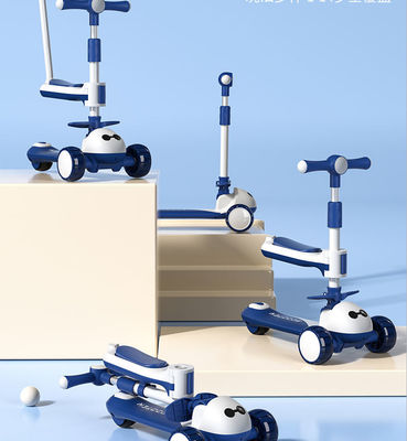 3 in 1 multifunctionele babywalker 3 wielen rijden op vouwbare grote wielen scooter auto voor kinderen