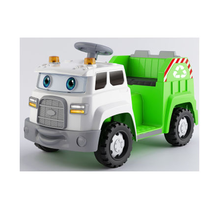 Afval sorteren en geluidseffecten Roterende cartoon ogen Rijden op elektrische auto voor kinderen gemaakt van PP-materiaal