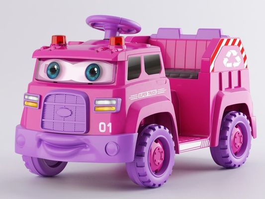 Afval sorteren en geluidseffecten Roterende cartoon ogen Rijden op elektrische auto voor kinderen gemaakt van PP-materiaal