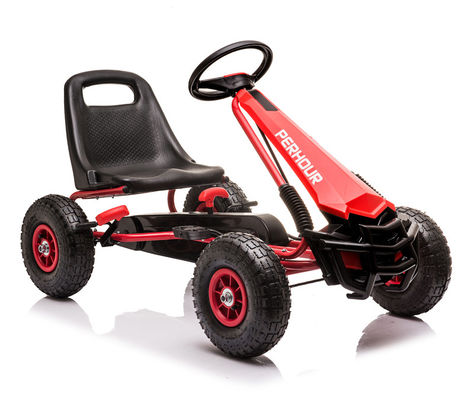 Kinderen 5-7 Jaar Rood Vierwiel Pedal Go-Kart Speelgoed met opblaaswiel koppeling en rem