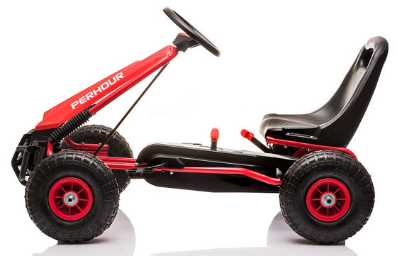 Kinderen 5-7 Jaar Rood Vierwiel Pedal Go-Kart Speelgoed met opblaaswiel koppeling en rem