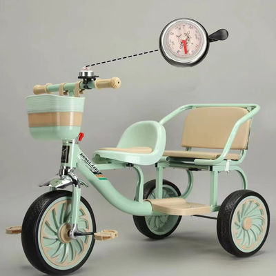 2023 Kids driewieler trike met zachte lederen stoel en vouwbare voorkant winkelframe