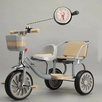2023 Kids driewieler trike met zachte lederen stoel en vouwbare voorkant winkelframe