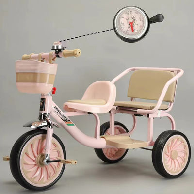 2023 Kids driewieler trike met zachte lederen stoel en vouwbare voorkant winkelframe