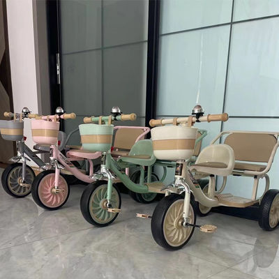 2023 Kids driewieler trike met zachte lederen stoel en vouwbare voorkant winkelframe