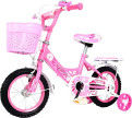 14 inch pedaal tweewiel fiets met stuursproei en kleurmatching plastic mand
