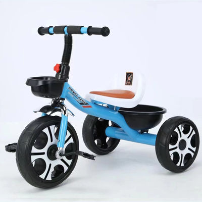 Baby driewieler voor kinderen 2-5 jaar oud 3 wielen zachte lederen stoel groot Mickey wiel